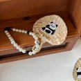thumbnail image 3 of Panda Car Hanging Ornament Embroidery Panda Cattail Leaf Fan Decoration Mirror Hanging Car Interior Accessories for Car Rear View Mirror Hanging Accessories, 3 of 4