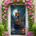 thumbnail image 4 of Spooky Pumpkin Pirate Ship Banner Halloween Decoration Night Scene for Party Decoration Halloween Event, 4 of 9
