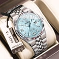 thumbnail image 3 of Mens Watches Stainless Steel Waterproof Analog Quartz Watch for Men with Date  Fashion Wristwatch, 3 of 6