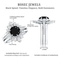 thumbnail image 5 of Rosec Jewels Real Black Spinel Wedding Bridal Ring Set of 3 - Vintage Style Engagement Ring with Enhancer - AAA Quality, 925 Sterling Silver, US 4.00, 5 of 6