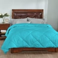 thumbnail image 2 of 3 Piece Striped Diamond Pattern Comforter Set Super Soft 800 Thread Counts, All Season, 100% Egyptian Cotton, King/California King Size Turquoise Blue Color, 2 of 7