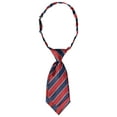 thumbnail image 1 of Corbata uniforme linda preatado a rayas cortas para mujeres, casual escolar, talla única, rojo azul grueso, 1 of 6