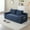 Blue, variant on 73" Memory Foam Deep Seat Single Sofa Bed, Foldable Sofa Bed with No Assembly, Comfy Fabric Sleeper Couch with Storage Pockets for Small Spaces, Orange