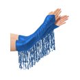 thumbnail image 2 of Aislor Womens Fingerless Fringe Gloves Glossy Tassel Sequin 1920s Opera Elbow Length Long Gloves Party Rave Blue One Size, 2 of 5