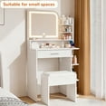 thumbnail image 4 of Akaber Makeup Vanity Desk with Mirror and Lights, 26.5" Small Vanity with Large Drawer and 6 Level Storage, White Vanity with 3 Color Lighting Modes, 4 of 7