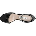 thumbnail image 5 of NINA Womens Black Cushioned Ankle Strap Embellished Volanda Almond Toe Stiletto Zip-Up Leather Dress Sandals 8 M, 5 of 6