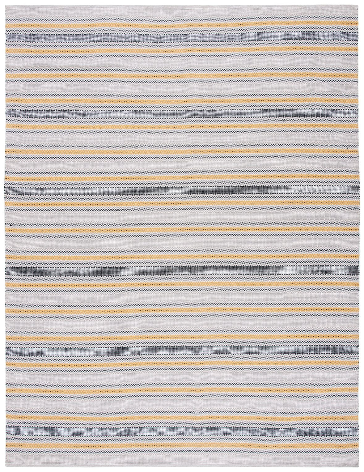 SAFAVIEH Montauk Spots Geometric Striped Cotton Area Rug, Gold/Beige, 8' x 10'