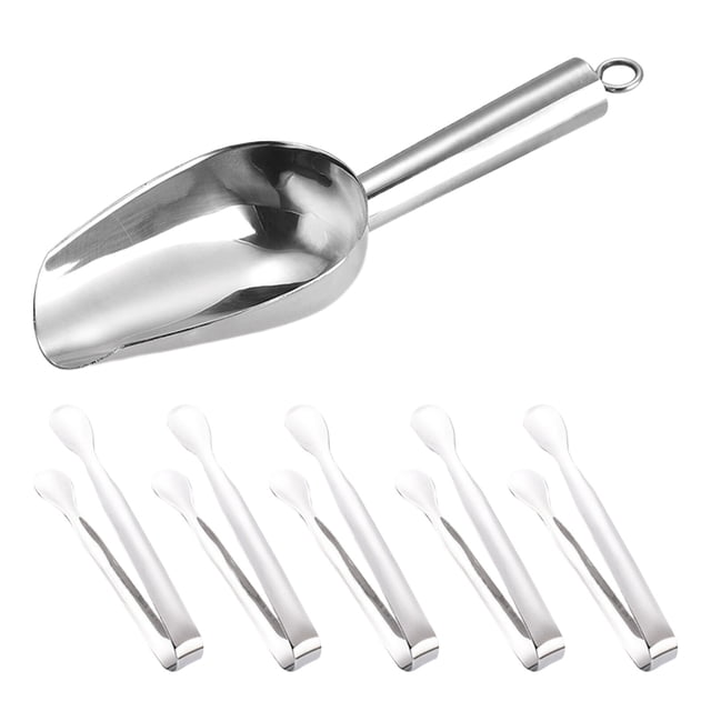 Stainless Steel Serving Tongs Set Multipurpose Kitchen Utensils for Ice Dessert Food Handling