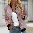 thumbnail image 1 of Chaquetas y abrigos casuales sin capucha de manga larga para mujer, chaqueta tipo cárdigan con bolsillo estampado, chaqueta con cremallera, abrigo casual de manga larga, abrigo de poliéster para mujer, 1 of 5