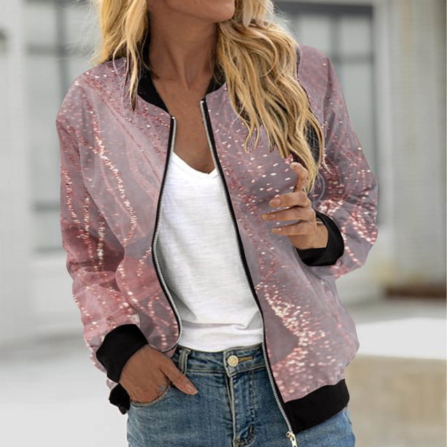 Chaquetas y abrigos casuales sin capucha de manga larga para mujer, chaqueta tipo cárdigan con bolsillo estampado, chaqueta con cremallera, abrigo casual de manga larga, abrigo de poliéster para mujer