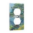 thumbnail image 2 of Yayeee Duplex Wall Plate 1-Gang 4.5"x2.7" Home Receptacle Light Switch Decorative Outlet Cover, Blue Mountain, 2 of 7