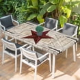 thumbnail image 2 of Texas Star Vintage Table Cloths for 4 Foot Rectangle Tables, Red Retro Berry Wooden Patio Waterproof Elastic Fitted Tablecloths, Washable Rectangular Table Cover for Camping, 2 of 8