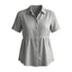 thumbnail image 5 of Craaazy Women's Loose Fit Collared Blouse, Solid Color Short Sleeve Button Down Shirt, Breathable Cotton Linen Casual Top for Daily Wear, Work & Weekend Gifts, 5 of 9