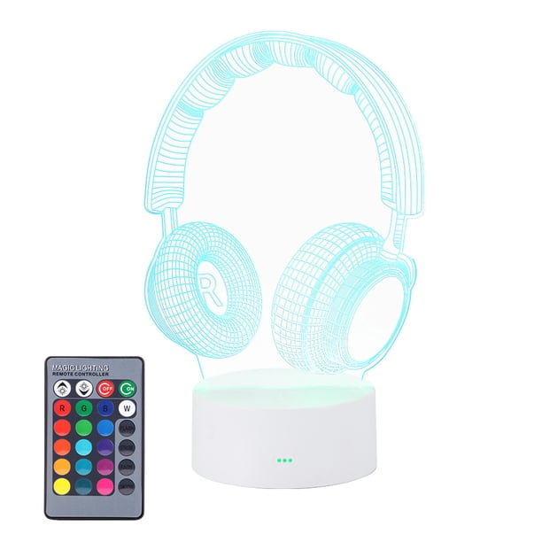 Lámpara De Noche Con Luz De Noche 3D Táctil Colorida En Forma De Auriculares Para Uso Doméstico Speravity HA025004-02