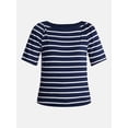 thumbnail image 5 of Time and Tru Women's Envelope Tee with Short Sleeves, Sizes XS-XXXL, 5 of 5