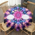 thumbnail image 3 of Colorful Tie Dye Mandala Pattern Round Tablecloth 60"x60",Wrinkle Wipeable Table Cloth for Kitchen Dining Room Picnic Patio Party, 3 of 6