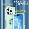 thumbnail image 5 of Nalacover For iPhone 14 Pro Max Slim Case,Luxury Hybrid Hard PC and TPU Rugged Bumper 3-In-1 Rotatable Magnetic Ring Kickstand Four Corner Guard Shockproof Anti-Scratch Back Phone Cover.Green, 5 of 11