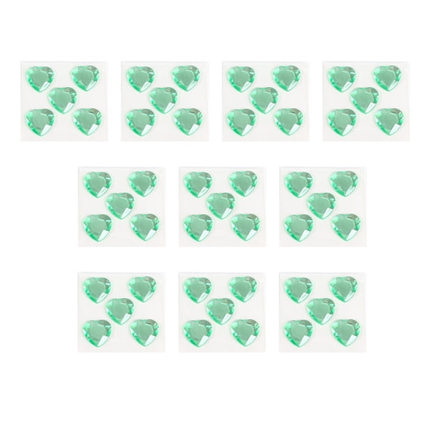 Matsuzay Pegatinas de diamantes de imitación de corazón, gemas de cristal acrílico, adornos ornamentales, collar de colección de recortes, accesorios Artesanía Pasto verde Matsuzay HA062098-18B