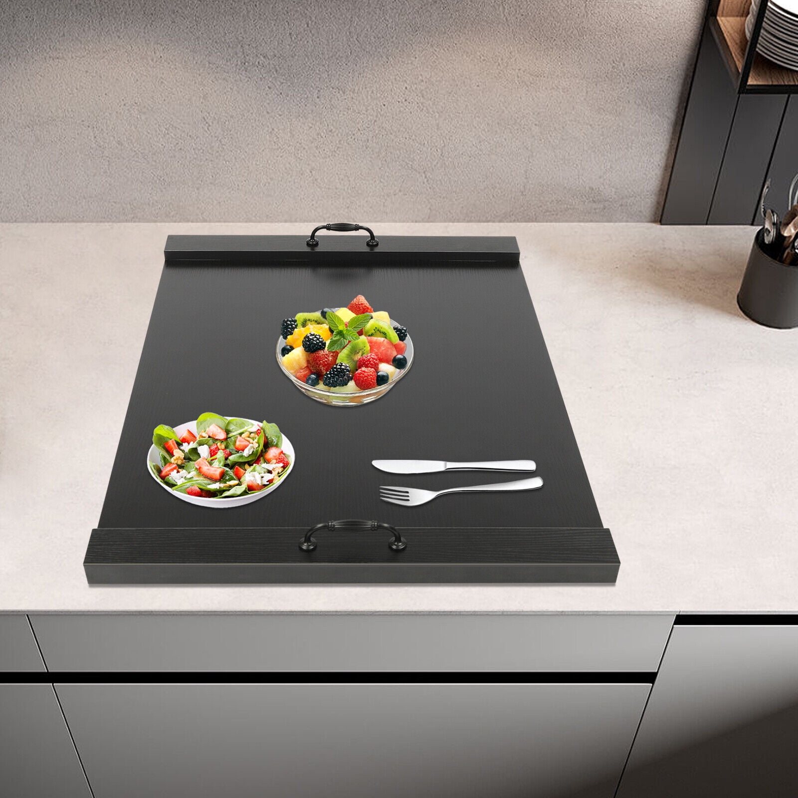 TFCFL Wood Stove Top Cover Noodle Board Rectangular Solid Wood Melamine Board for Gas and Electric Stove 30x22x2.5 Inch