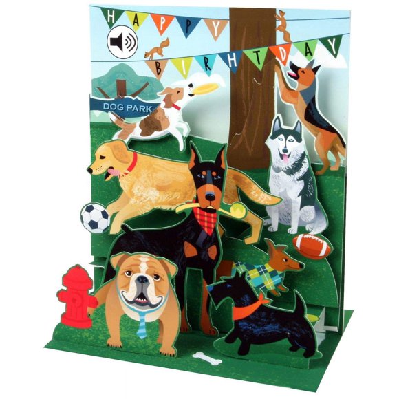 Up With Paper Carte de Vœux Pop-Up Vision 'N Sound - Chiens