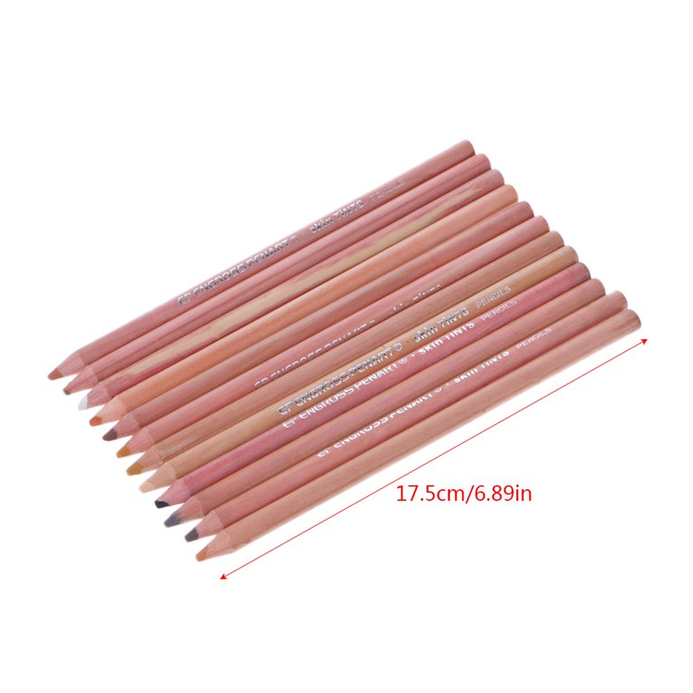 12pcs Professional Soft Pastel Pencils Wood Skin Tint Pastel