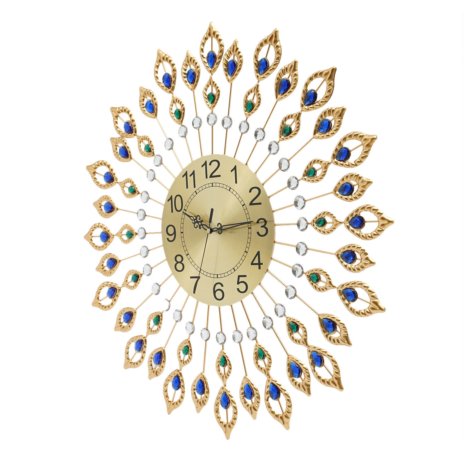 FETCOI Large Luxury Wall Clocks Elegant Design Non-Ticking for Living Room Home Decor