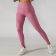 thumbnail image 2 of Pantalones de yoga para mujer, mallas de entrenamiento, cintura alta, control de barriga, sin costuras, para deportes, gimnasio, morado, M, 2 of 5