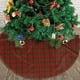 thumbnail image 3 of Falda para árbol de Navidad a cuadros del clan Maxwell, suave y divertida, decoración navideña navideña de granja de 30", 3 of 4