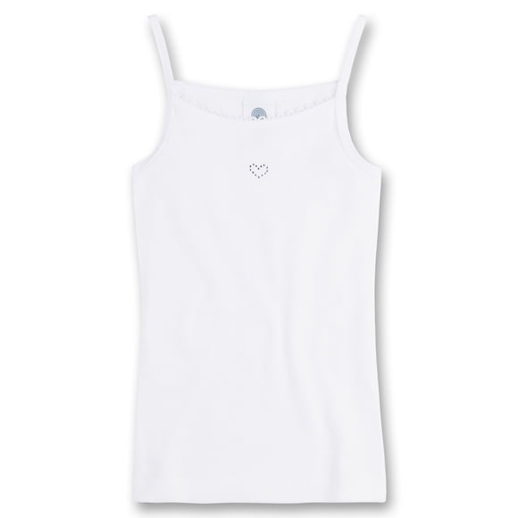 Sanetta Camiseta interior para niñas - Camiseta básica con motivo de corazón, algodón orgánico (Bio) Blanco 164