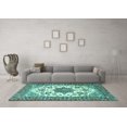 thumbnail image 3 of Ahgly Company Machine Washable Indoor Rectangle Medallion Turquoise Blue Traditional Area Rugs, 8' x 12', 3 of 4