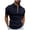 01#Navy, variant on Men's Zipper Polo Shirt Casual Knit Short Sleeve Polo T Shirt Classic Fit Shirts