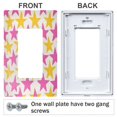 thumbnail image 3 of Yayeee Rocker Switch Wall Plate 2-Gang 4.7"x4.6" Home Decorative Outlet Cover, Yellow Pink Stars, 3 of 6