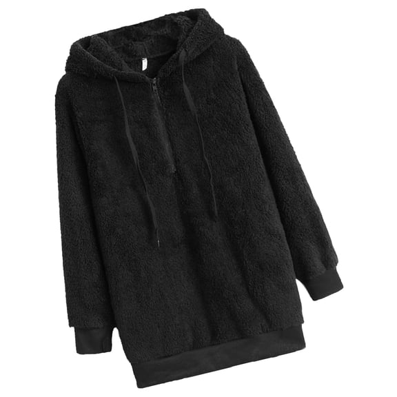 OATIPHO 1Pcs Kapuzenmantel Damen Cotton Black for Fashionable Vacation