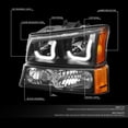 thumbnail image 5 of DNA Motoring LED DRL Headlight Turn Signal Bumper Lamp for 2003-2007 Chevy Silverado, Black, 5 of 6