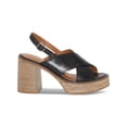 thumbnail image 2 of LUCKY BRAND Womens Black Padded Delmie Round Toe Stacked Heel Buckle Leather Slingback Sandal 6.5 M, 2 of 4