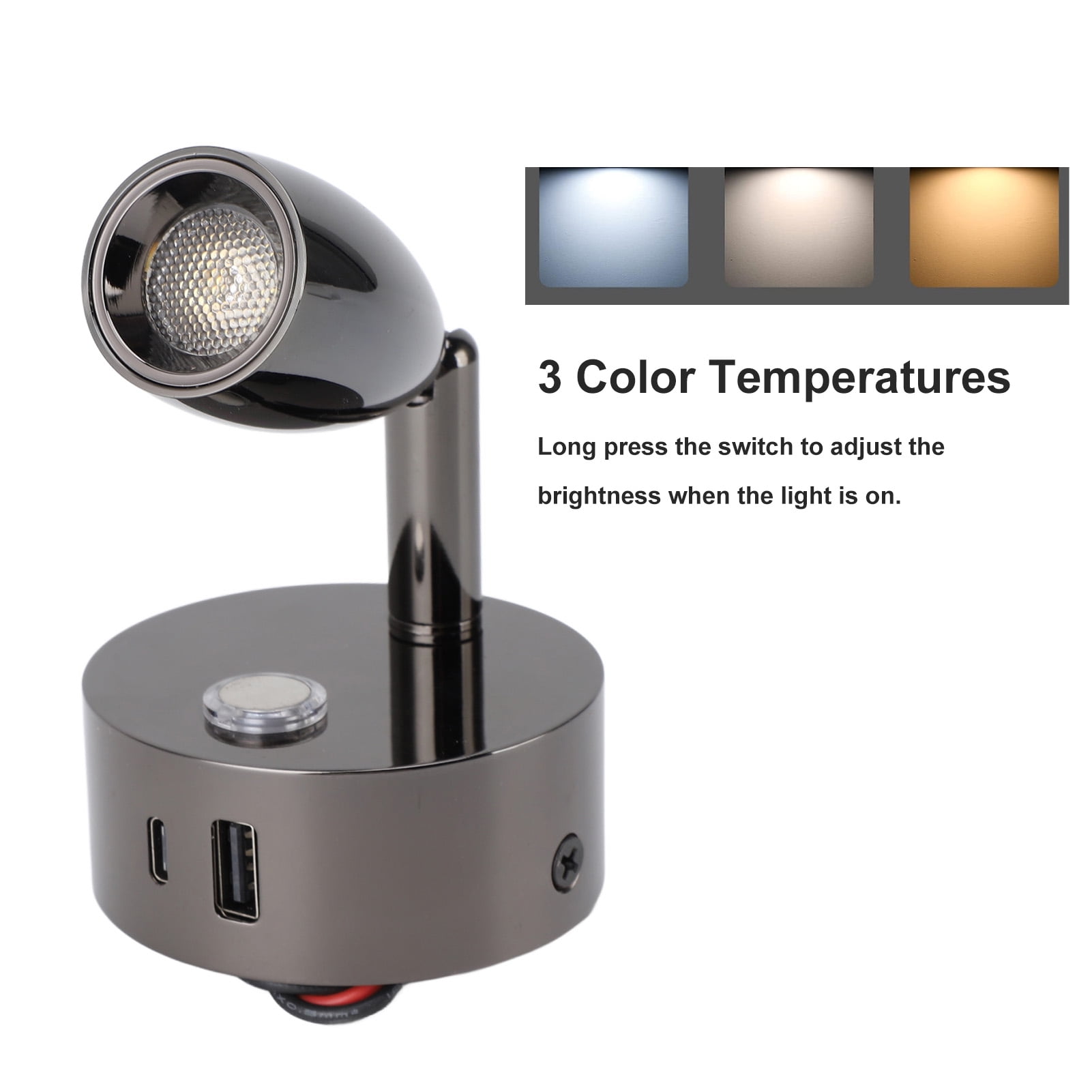 RV Reading Light, 12V-24V Dimmable RV LED Spotlight with Touch