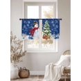 thumbnail image 3 of Navy Blue Christmas Sheer Curtains 45 Inch Length 2 Panels Set for Living Room/Bedroom, Snowman Xmas Tree Ball Gifts Winter Curtain Sheers Drapes Rod Pocket Curtains Window Treatment Set 52''x45''x2, 3 of 7