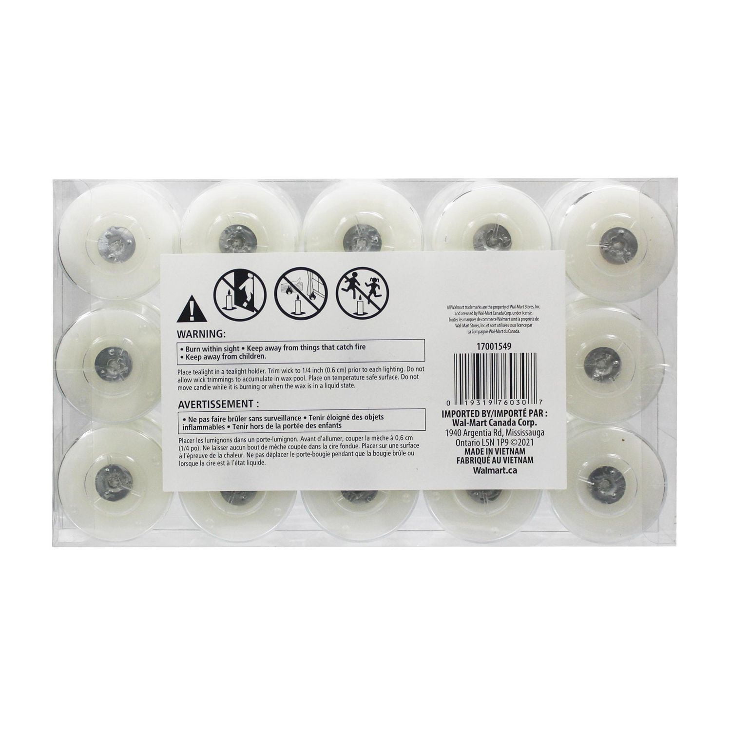 Mainstays 30PK Unscented White Tealights Candles, Pack of 30