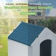 thumbnail image 3 of Dog House Indoor Outdoor Durable Waterproof Plastic Dog House with Ventilation and Raised Floor for Small, Medium, Large Dogs, Weatherproof and Waterproof Pet Cage (Blue 41"L * 37.4"W * 39"H), 3 of 7