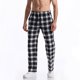 thumbnail image 1 of Pantalones largos para hombre, informales, de moda, con cintura elástica, de tela a cuadros, largos, rectos y elásticos, de poliéster., 1 of 6