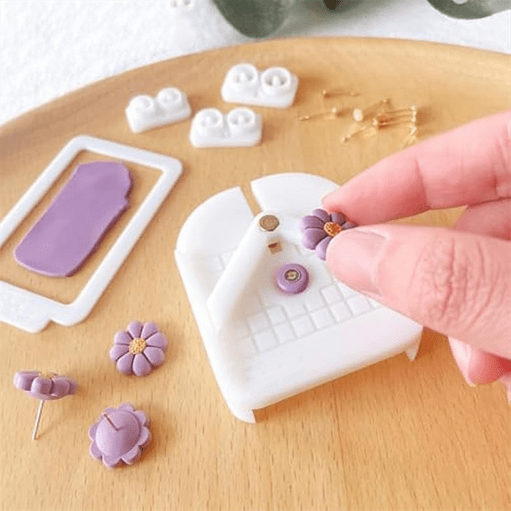 Stud Post Embedding Tool for Polymer Clay Earring, Polymer Clay Tools for Clay Jewelry, Earring Post Embedder Tool,1 x Polymer Clay Tools for Clay Jewelry