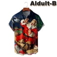 thumbnail image 3 of Funny Kids and Mens Christmas Casual Short Sleeve Shirt Hawaiian Shirt with Chest Pocket Multiple Color, 3 of 6