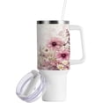 thumbnail image 2 of GZHJMY Watercolour Colourful Flower Pattern Stainless Steel Vacuum Insulated Mug, Insulated Straw Mug with Handle, Reusable Insulated Travel Mug, 2 of 7