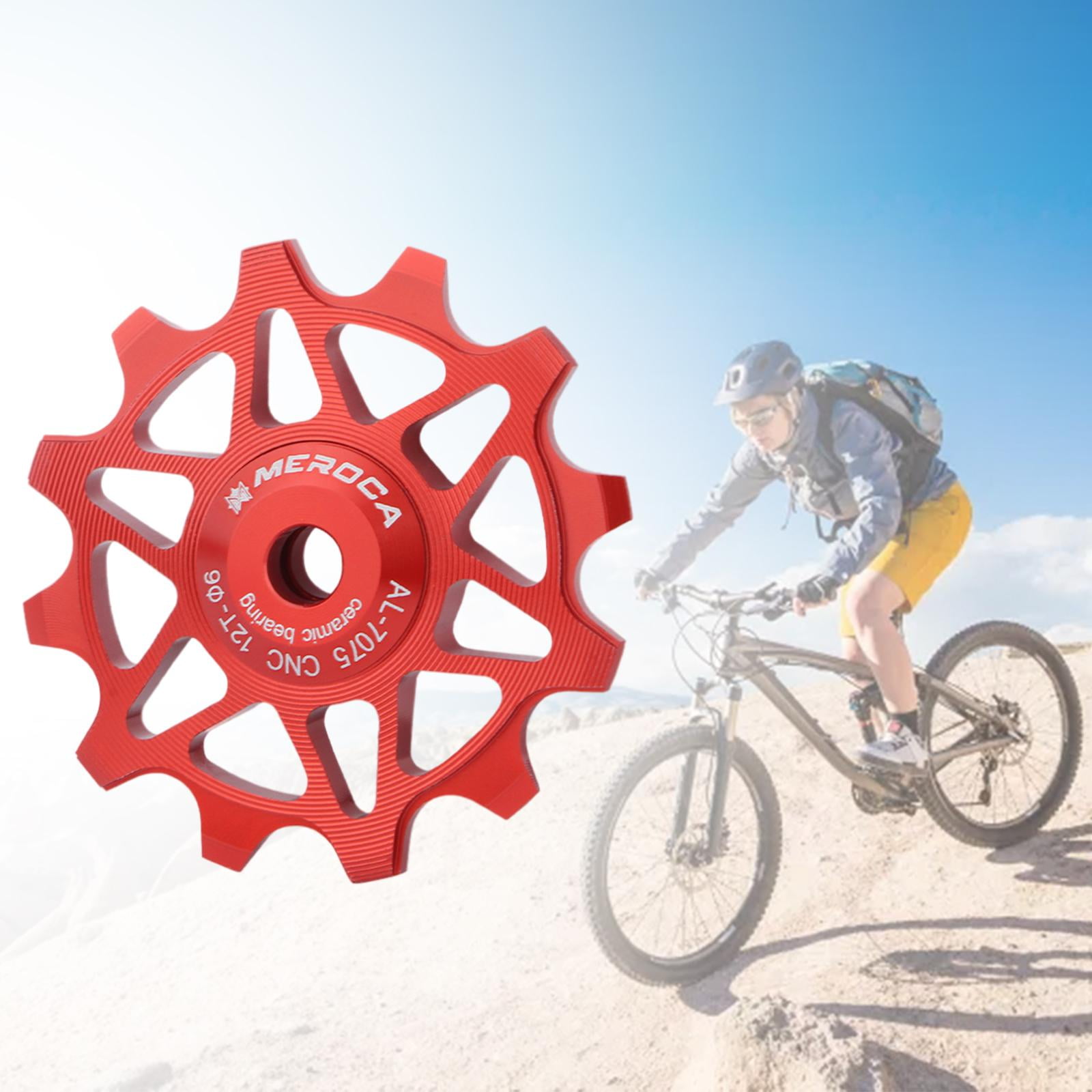 Rouleau de Velo de Poulie en Ceramique de Roue de Derailleur en Alliage d Aluminium de 12T 14T VTT BMX 12T Rouge