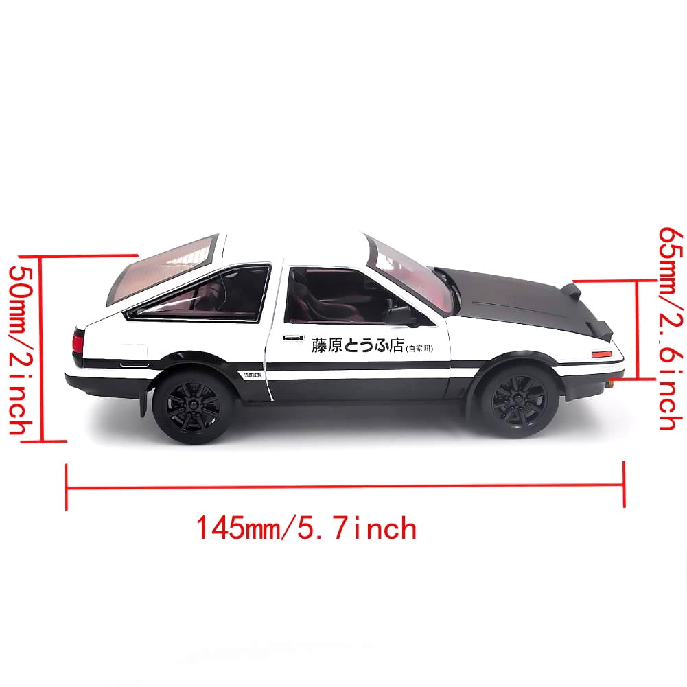 The 1:32 scale is suitable for Toyota AE86 alloy die-cast car models, equipped with openable doors, lights, sound and spring-back function. Boys' toy cars, children's birthday gift toy cars.