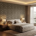 thumbnail image 4 of Fahomiss Abstract Geometric Acoustic Wood Slat Wall Tiles 4-Pack 24"x24", 3D Panel, Walnut, 4 of 11