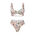 thumbnail image 4 of Daiia Floral With Butterflies Women's Bikini Set Two Piece Swimsuit High Waisted Bikini Adjustable Straps Bikini Perfect for Beach, Pool, and Summer Vacation-, 4 of 9