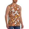thumbnail image 2 of Bixox Men's Floral Hippie Mushrooms Printed Shirt Sleeveless Fitness Tank Top-Medium, 2 of 7