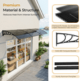 thumbnail image 4 of WoofPaw Polycarbonate Door Window Awning, All Weather Rain Snow UV Protection Front Entry Canopy with Heavy Duty ABS Bracket for Residential & Commercial Exterior Use 120x40 Black Bracket Brown Board, 4 of 18