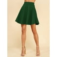 thumbnail image 3 of Made by Johnny Women's Basic Versatile Stretchy Flared Casual Midi Skater Skirt S GREEN, 3 of 6